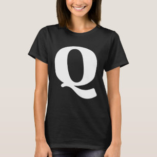 T-shirt Q majuscule gras Caractères alphabétiques Grande p