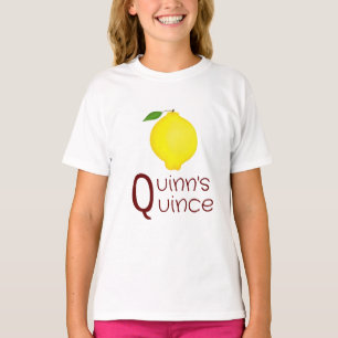 T-shirt Q Pour votre nom initial et fruits de coing