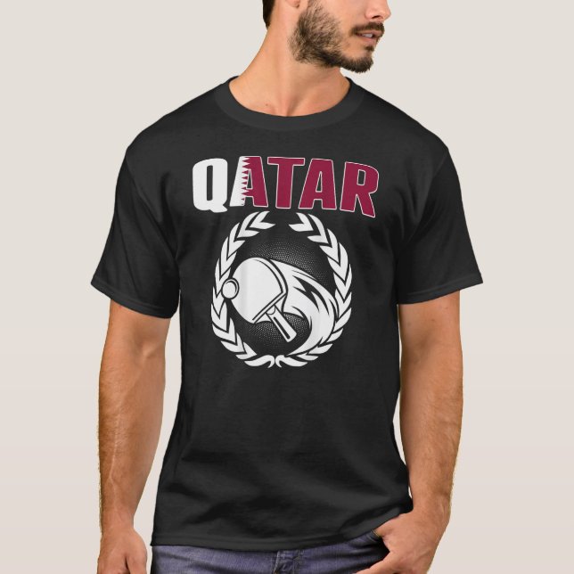 T-shirt Qatar Ping Pong  Proud Qatari Table Tennis Support (Devant)