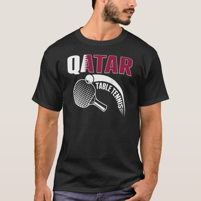T-shirt Qatar Table Tennis Qatari Ping Pong Supporter Spo (Devant)