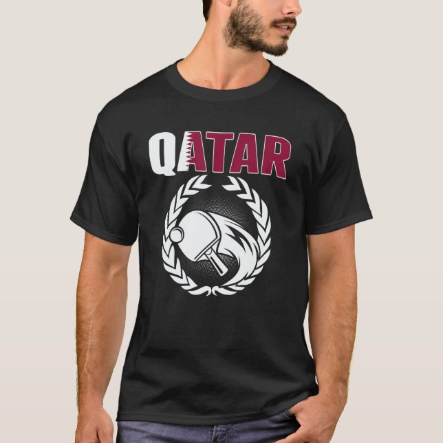T-shirt Qatar Table Tennis  Qatari Ping Pong Supporter Spo (Devant)