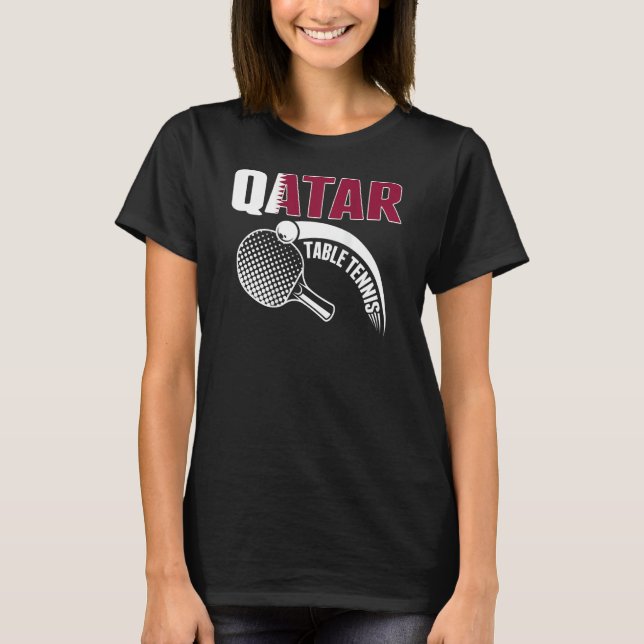 T-shirt Qatar Table Tennis  Qatari Ping Pong Supporter Spo (Devant)