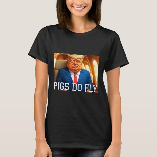 T-shirt Qatar Un Lago Anti Trump Les Cochons D'Avion Du Qa (Devant)