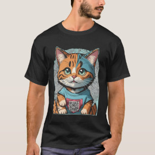T-shirt QR code drôle chat