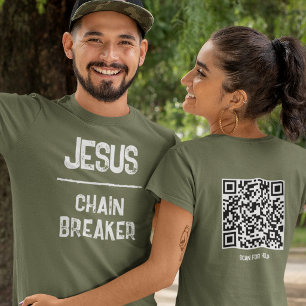 T-shirt QR Code Jésus - Briseur de Chaînes Nouvelle Vie Ch