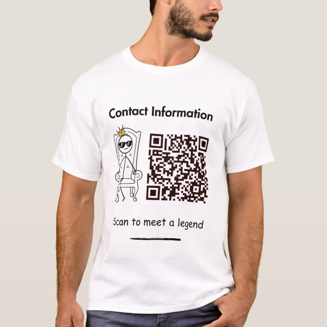 T-shirt Qr Code Stickman - Scan to Meet a Legend (Devant)