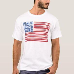 T-shirt QSA- USA FLAG -QR CODE by QRAZY Q