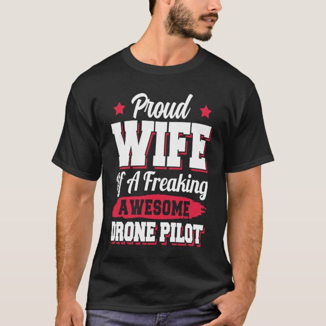 T-shirt Quadcopter Drone Pilot Wife (Devant)