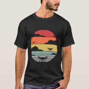 T-shirt Quadcopter style Drone Retro
