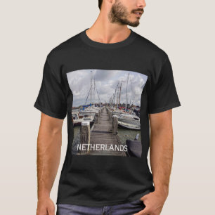 T-shirt Quai avec bateaux et yachts à Marken Pays-Bas