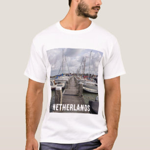 T-shirt Quai avec bateaux et yachts à Marken Pays-Bas T