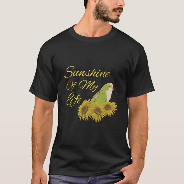 T-shirt Quaker Parrot Green Monk Parakeet Sunshine Sunflow (Devant)
