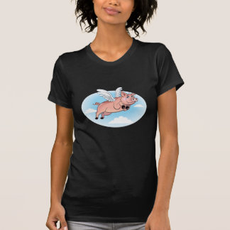 T-shirt Quand les porcs volent, l'amusement se produit
