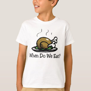 T-shirt Quand Mangeons-Nous ? Drôle Thanksgiving Holiday T