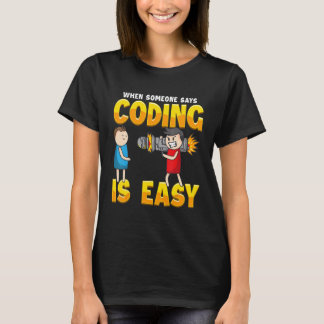 T-shirt Quand quelqu'un dit que coder est facile