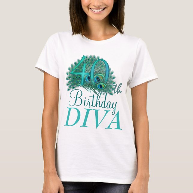 T-shirt quarantième Chemises de diva d'anniversaire (Devant)