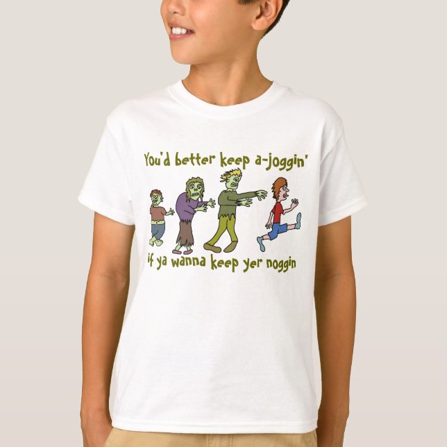 T-shirt Quart de pinte drôle de Joggin de zombi (Devant)