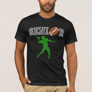 T-shirt Quarterback de football senior avec silhouette ver