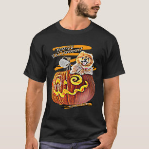 T-shirt Quartier Halloween Poméranien Avec Papier Toilette