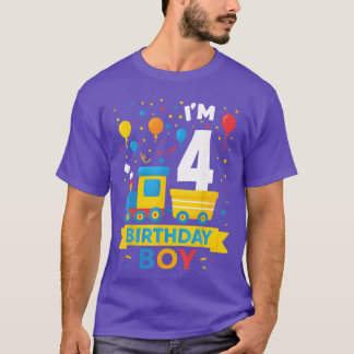 T-shirt Quatre 4 ans 4ème garçons filles pluie Anniversair