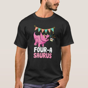 T-shirt Quatre A Saurus Dinosaur Cute Kiddo Tricératops 1