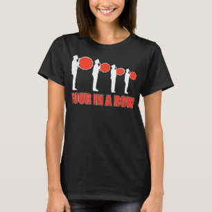 T-shirt Quatre Dans Une Rangée Drôle Drumline Band Musicia