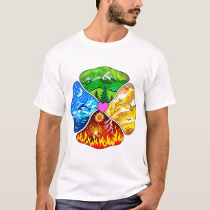 T-shirt quatre éléments conçu par Oberon Zell
