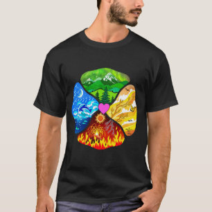 T-shirt quatre éléments conçu par Oberon Zell