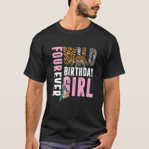 T-shirt Quatre Filles d'Anniversaire Sauvages Patte animal