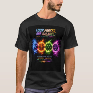 T-shirt Quatre Forces Une Balance Chemise   Feu Glace Natu
