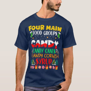 T-shirt Quatre groupes principaux de nourriture Sucres de 