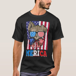 T-shirt Quatre Juillet Femmes Merica Mignon Chat Chaton Gr