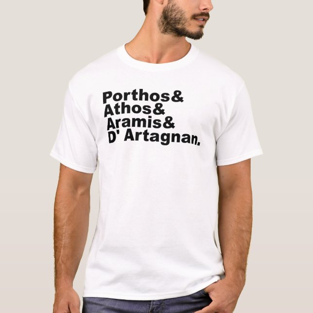 T-shirt Quatre mousquetaires - Porthos Athos Aramis (Devant)