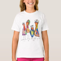 Quatre oiseaux colorés mignons et capricieux