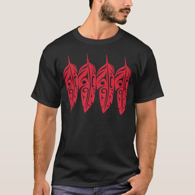 T-shirt Quatre plumes rouges d'Eagle (Devant)