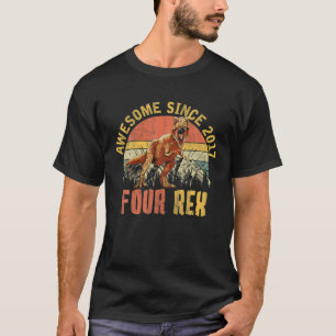 T-shirt Quatre Rex 4E Anniversaire Quatrième Dinosaure 4 A