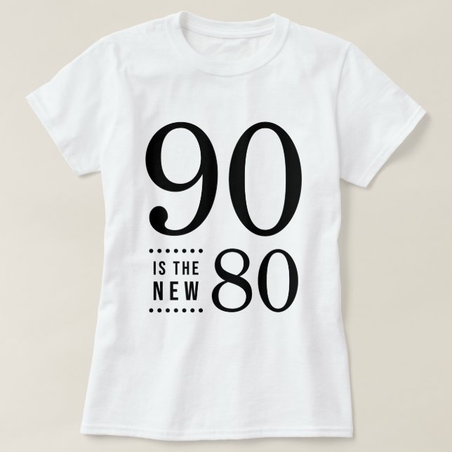 T-shirt quatre-vingt-dixième Le noir 90 d'anniversaire est (Design devant)