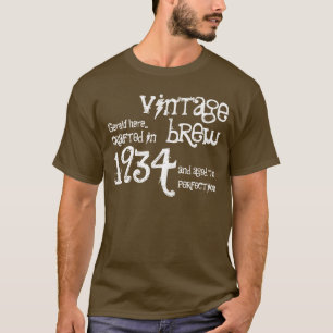 T-shirt quatre-vingtième Anniversaire blanc de brun de cr