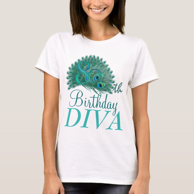 T-shirt quatre-vingtième Chemises de diva d'anniversaire (Devant)