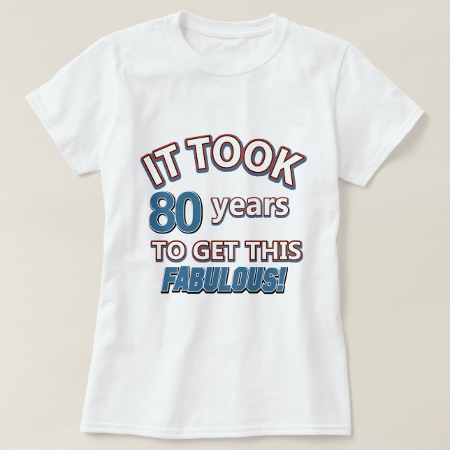 T-shirt quatre-vingtième conceptions d'anniversaire (Design devant)