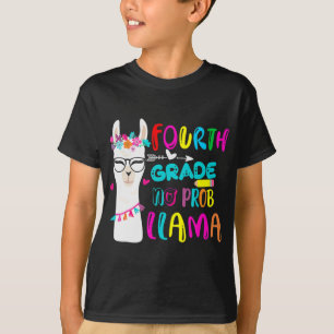 T-shirt Quatrième année Pas de Prob Llama Professeur Étudi