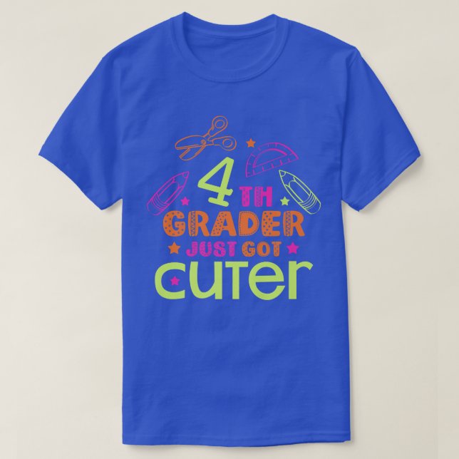 T-shirt Quatrième Année Retour À L'École Premier Jour À L' (Design devant)