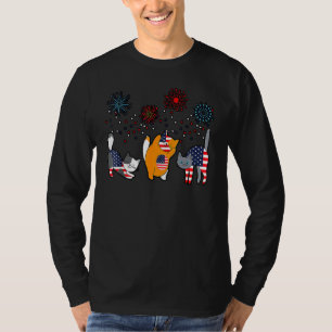 T-shirt Quatrième graphique 4 juillet American Flag Meowic