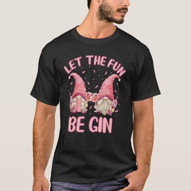 T-shirt Que Le Plaisir Soit Gin Gnomes Drunk Pour Gin (Devant)