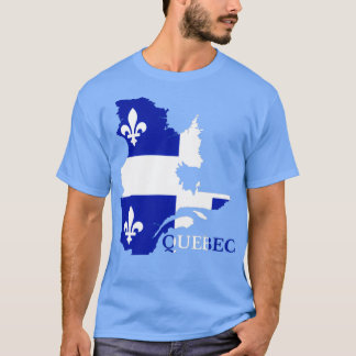 T-shirt Quebec Flag Map QC Canada 