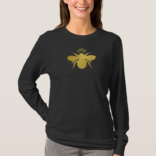 T-shirt Queen Bee Drôle Mignonne Bumblebebe Avec Couronne  (Devant)