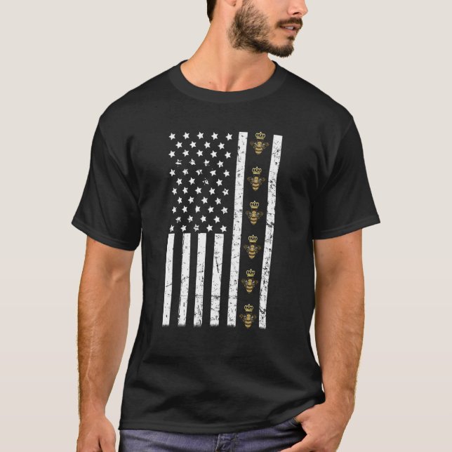 T-shirt Queen Bee US Flag (Devant)