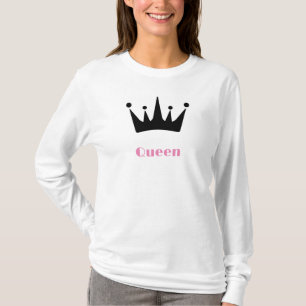 T-shirt Queen Custom Texte Couronne image blanc long