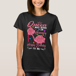 T-shirt Queen Est Né En Janvier Joyeux Anniversaire Pour M