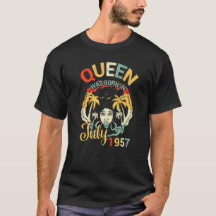 T-shirt Queen Est Né En Juillet 1957 Heureux Mon Anniversa